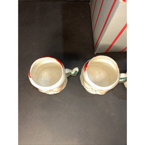 VTG Set of 4 Commodore Japan Noel Santa Faces Ceramic Mugs Hand Painted  1950's - Picture 5 of 13